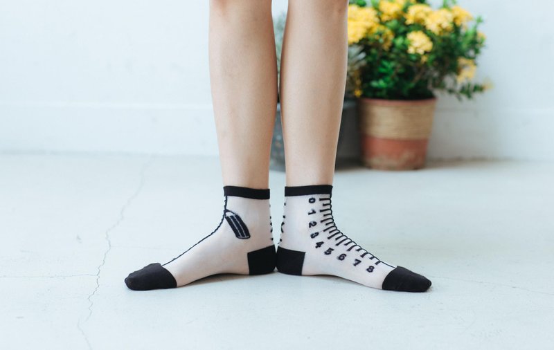 ◤透明尺 ◤文具系列_ NAKID SOCKS_袜子_短袜/透明袜/玻璃袜/交换礼物 - 袜子 - 其他材质 黑色