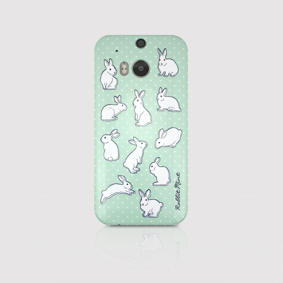 (Rabbit Mint) 薄荷兔手机壳 - 波点系列 - HTC One M8 (P00051) - 手机壳/手机套 - 塑料 绿色