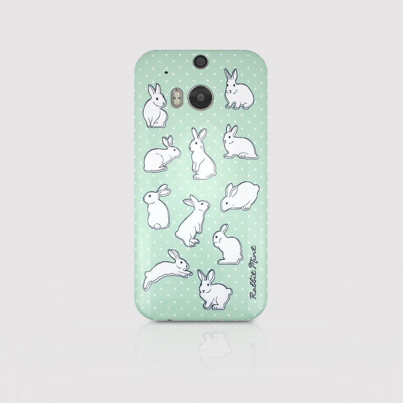 (Rabbit Mint) 薄荷兔手机壳 - 波点系列 - HTC One M8 (P00051) - 手机壳/手机套 - 塑料 绿色