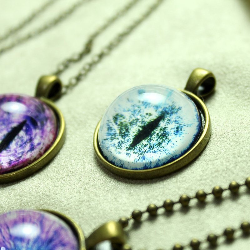 [Cat EYE] 25mm猫眼 古铜色 中长链 - 长链 - 其他金属 橘色