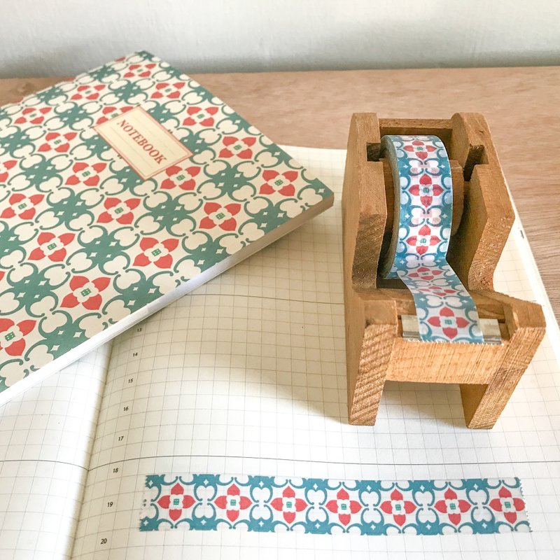 柿柿好福气  老花砖精装纸胶带 - 纸胶带 - 纸 红色