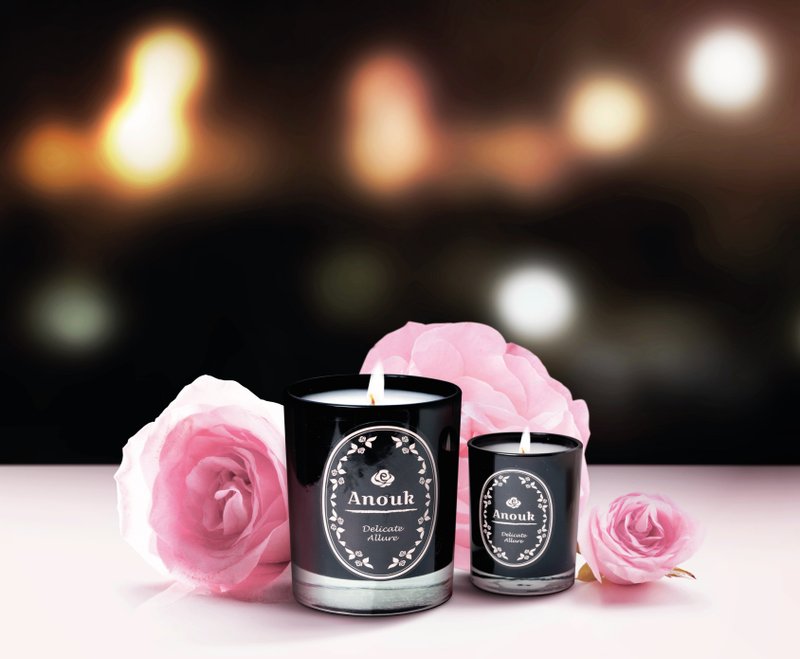 DELICATE ALLURE ． 香薰蜡烛 Anouk Luxury Scented Soy Candle (210g) - 蜡烛/烛台 - 蜡 粉红色