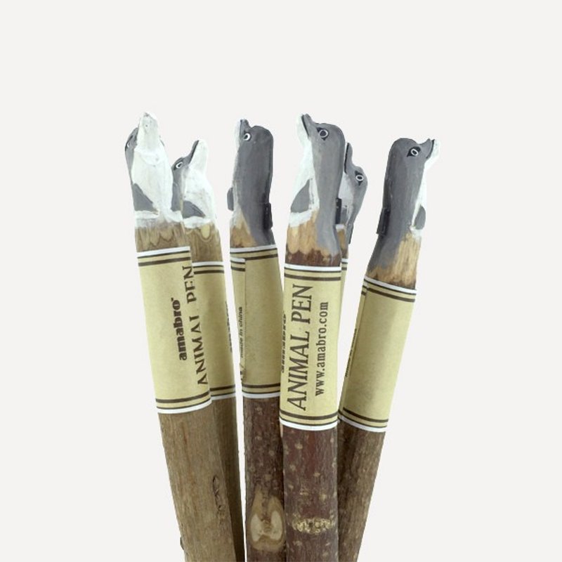 Amabro 动物木雕原子笔・海豚 - 圆珠笔/中性笔 - 木头 