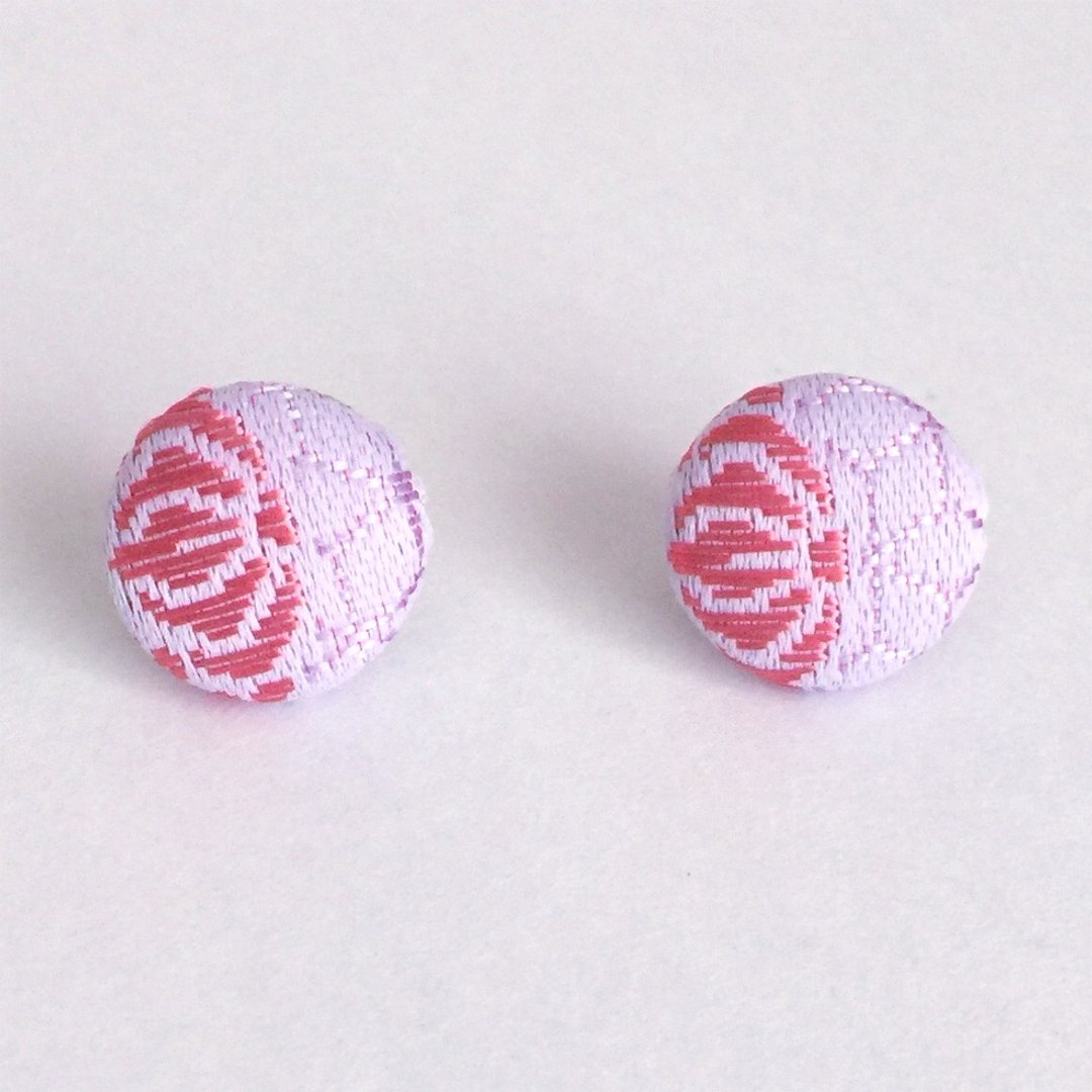 Earring with Japanese Traditional Pattern, Kimono [Brocade] - 耳环/耳夹 - 其他材质 紫色