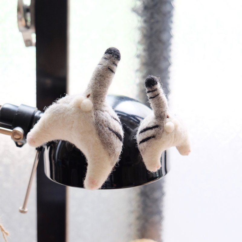 羊毛毡美国短毛猫咪屁屁-小款 - 胸针 - 羊毛 