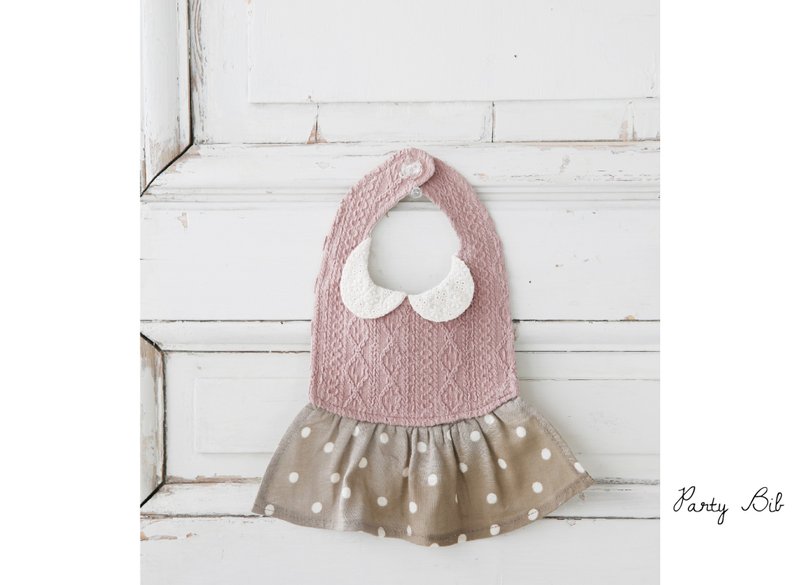 feebees围巾/领巾/配件 - Party Bib_日本手工围巾(裙子针织) - 围嘴/口水巾 - 棉．麻 粉红色