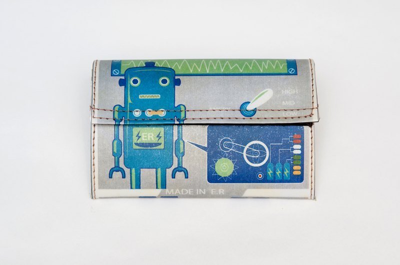 1983ER小纸包-机器人系列Mr.B - 皮夹/钱包 - 纸 蓝色