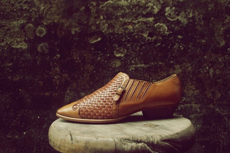 ~后菜园~二手古着英伦 焦糖色牛仔靴(尺码38-39号可穿) VINTAGE/USED/MOD'S - 女款休闲鞋 - 真皮 咖啡色