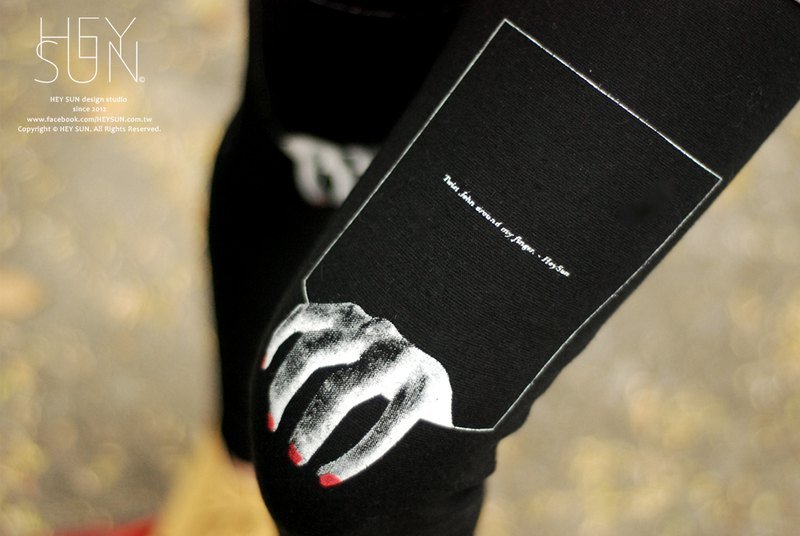 【M0074】Twist John around my finger. 名言造型内搭裤 - 女装长裤 - 棉．麻 黑色