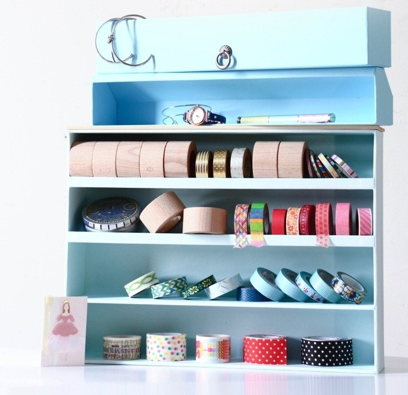 纯色纸胶带收纳盒 藏蓝 - 纸胶带 - 纸 蓝色