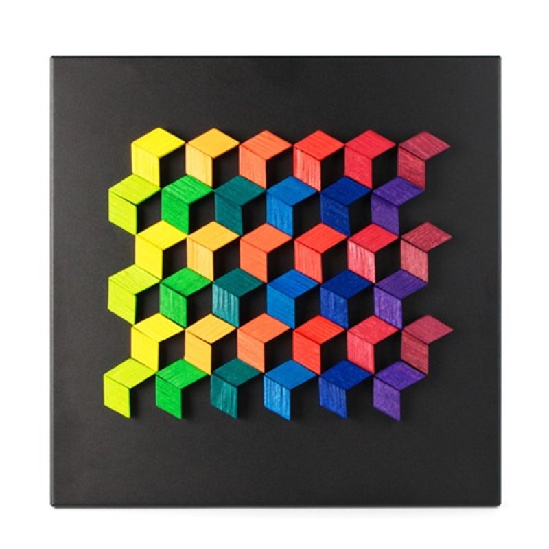 艺术创作~七彩木制浮雕[playableART]*Magnet Relief - Diamond 72 菱形 - 摆饰 - 木头 多色