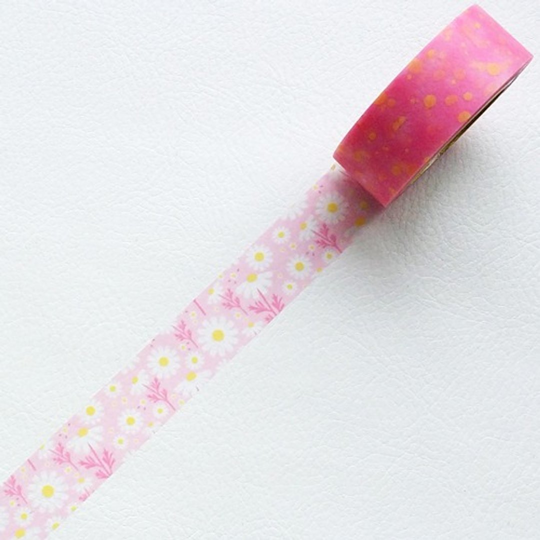NICHIBAN Petit Joie Mending Tape 花漾胶带【小雏菊 (PJMD-15S018)】 - 纸胶带 - 其他材质 粉红色