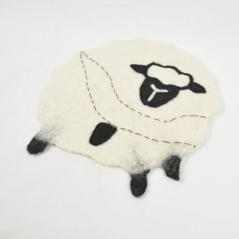 羊毛毡肥动物餐垫-肥羊-公平贸易 - 餐垫/桌巾 - 羊毛 白色