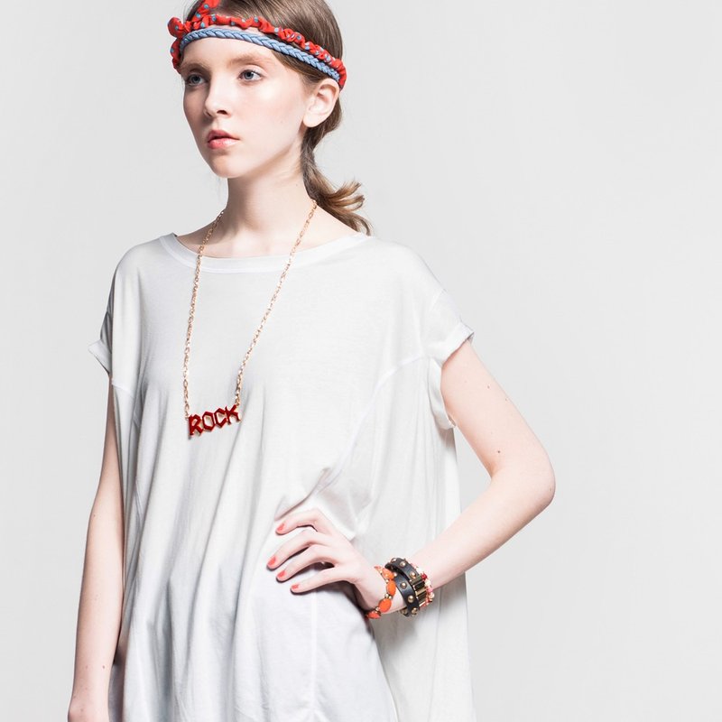 女款前后穿飘逸上衣-牙白 NOVI - 女装上衣 - 其他材质 白色