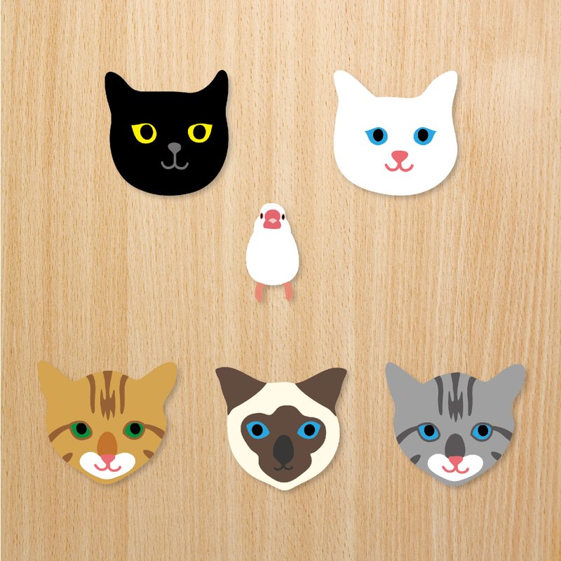 喵喵大头贴纸 (单张) - 贴纸 - 防水材质 多色