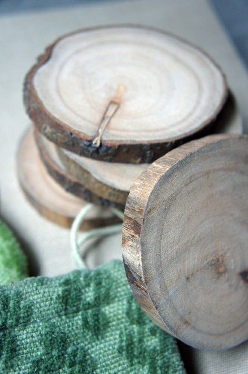 一个人也不孤单的原木杯垫 - 杯垫 - 植物．花 绿色