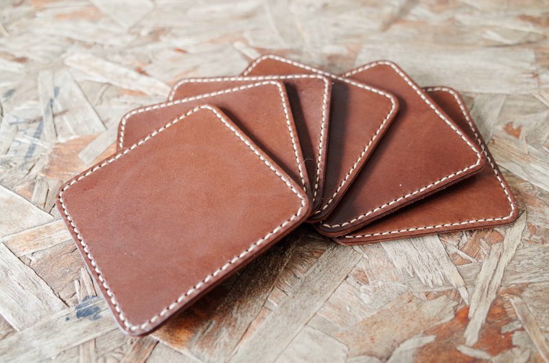 Shekinah 手工皮革- 高质感杯垫 单入 - 杯垫 - 真皮 黑色