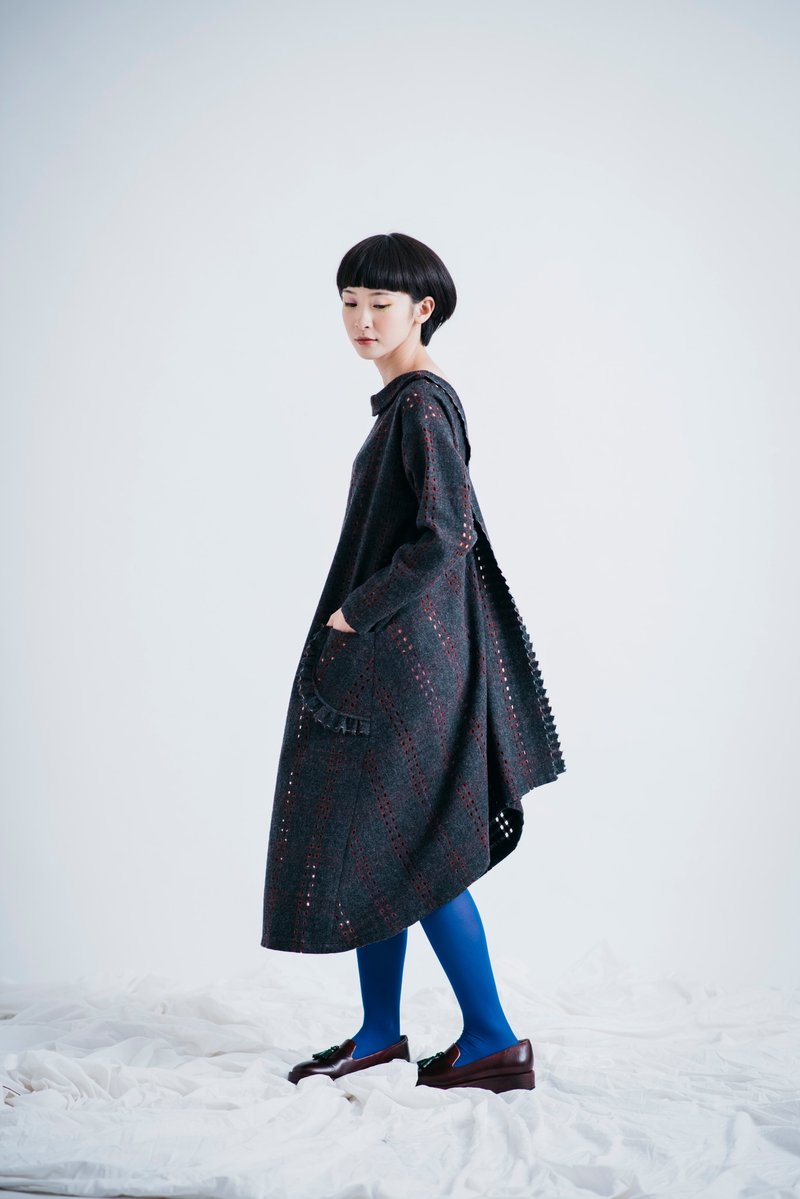 moi non plus 灰色热带鱼毛料洋装 - 洋装/连衣裙 - 羊毛 灰色