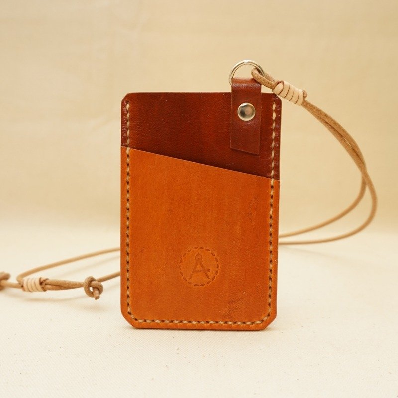 手染皮革证件套悠游卡夹-深棕双色 - 证件套/卡套 - 真皮 咖啡色