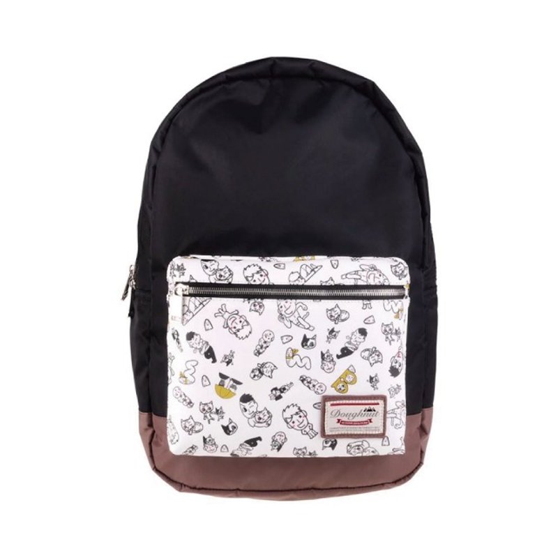 DoughnutxJieJie 爵爵猫叔后背包／电脑包俏皮黑 - 后背包/双肩包 - 防水材质 黑色