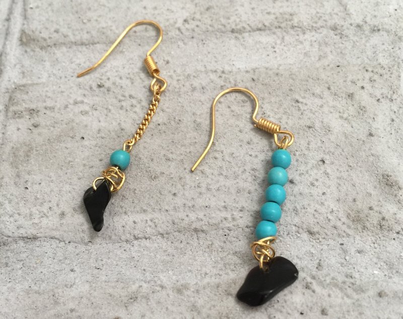 细雨坠（耳环） - 耳环/耳夹 - 其他金属 金色