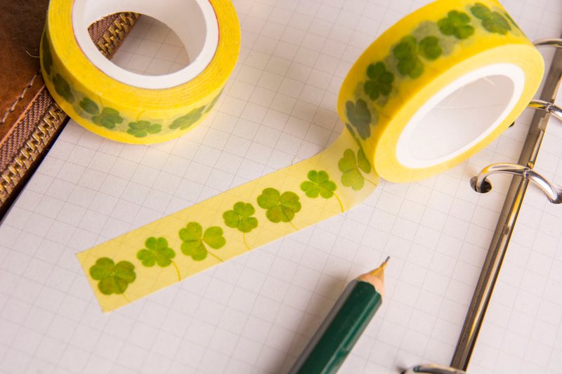 绝版日本和纸胶带 - 醡酱草 - 纸胶带 - 纸 黄色