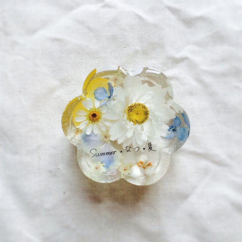 【季节系列の夏】立体干燥花/花型桌上小摆设/纸镇/全人手制作/ - 摆饰 - 其他材质 