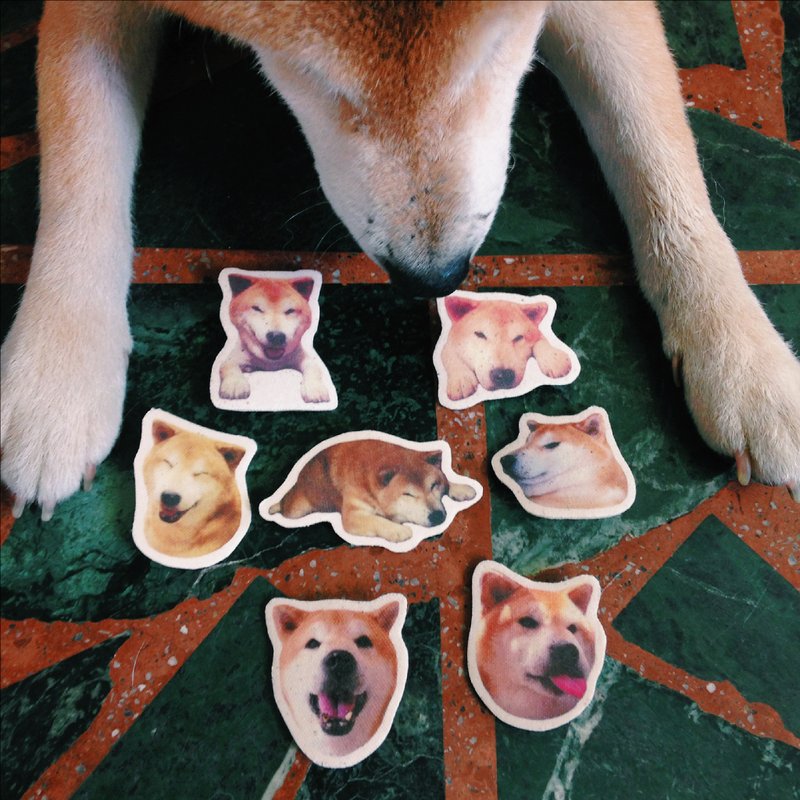 胖吉柴犬帆布别针 / 浪浪捐助计划 / - 胸针 - 其他材质 橘色