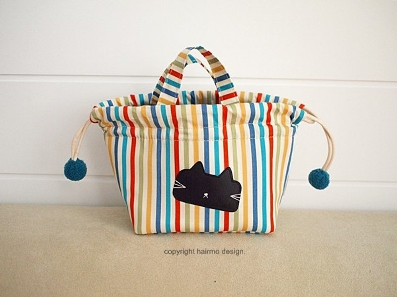 [ｈａｉｒ．ｍｏ] 咪咪猫单眼束口相机袋(彩条)-可装EP.GF.NEX - 手提包/手提袋 - 其他材质 