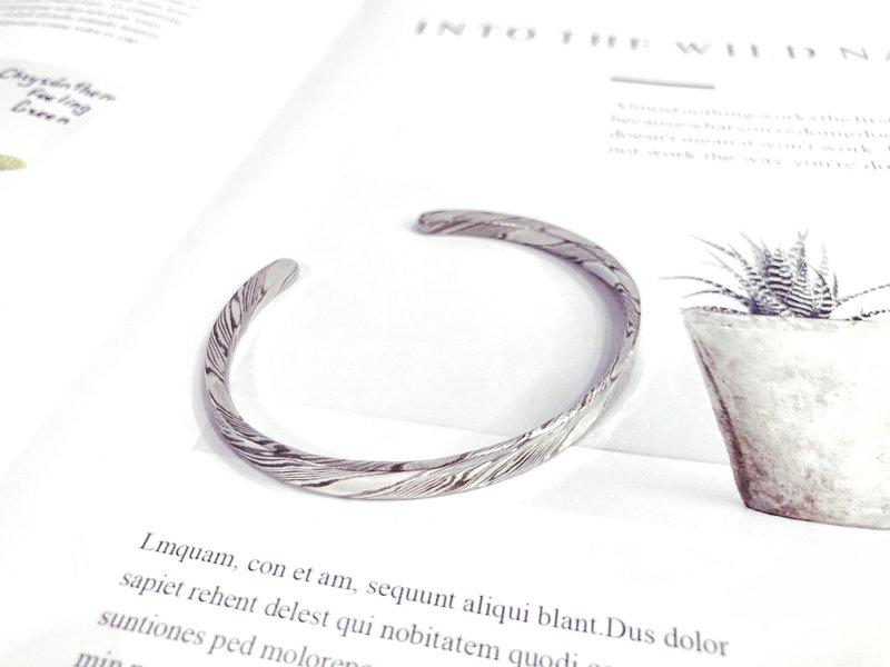 //旋转// 木目金 手镯 C型手环 限量一只 - 手链/手环 - 贵金属 多色