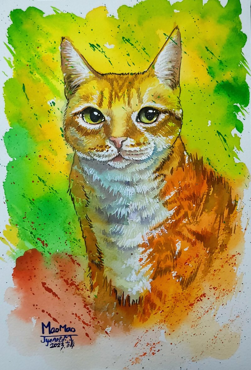 宠物水彩 纯手绘画像 16K大小订制 - 订制画像 - 纸 多色