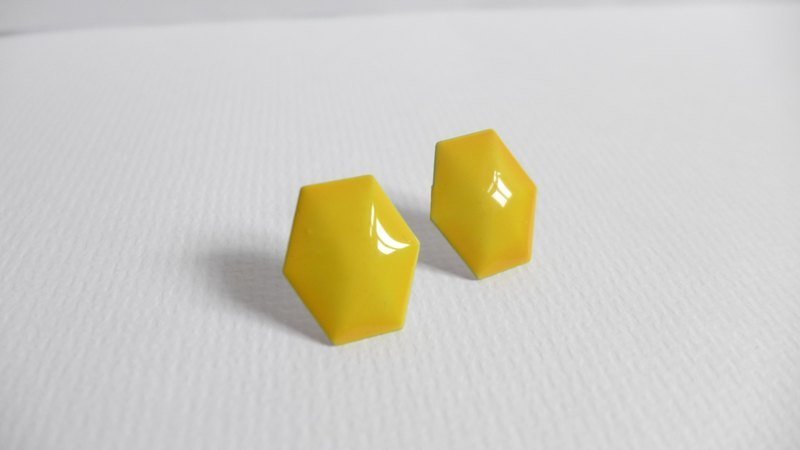 【Studio 5629】古董耳环 小简单系列--黄 - 耳环/耳夹 - 其他材质 黄色