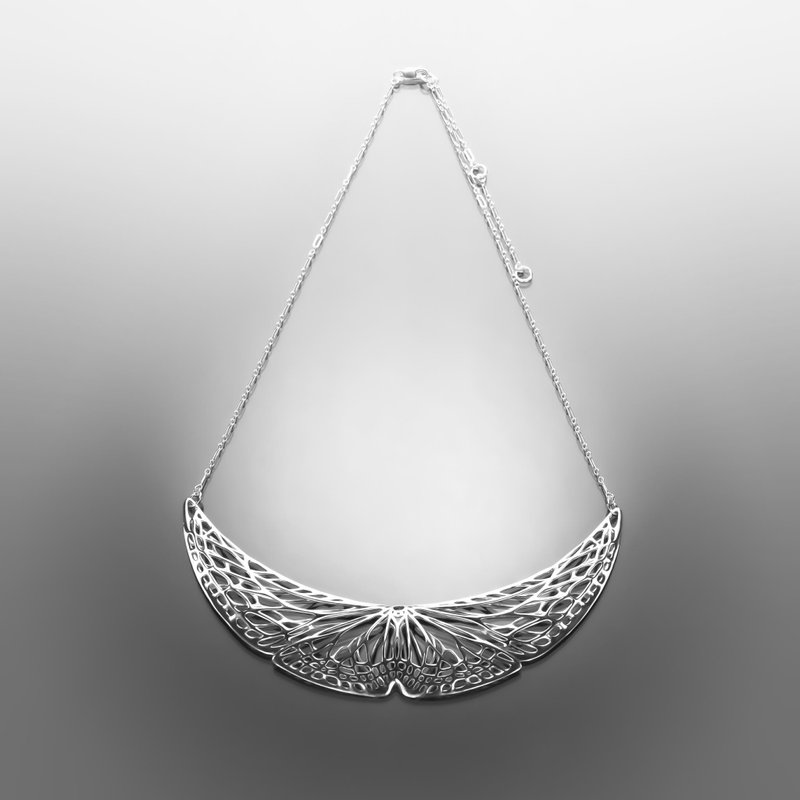 925纯银蝶项链 - 项链 - 其他金属 灰色