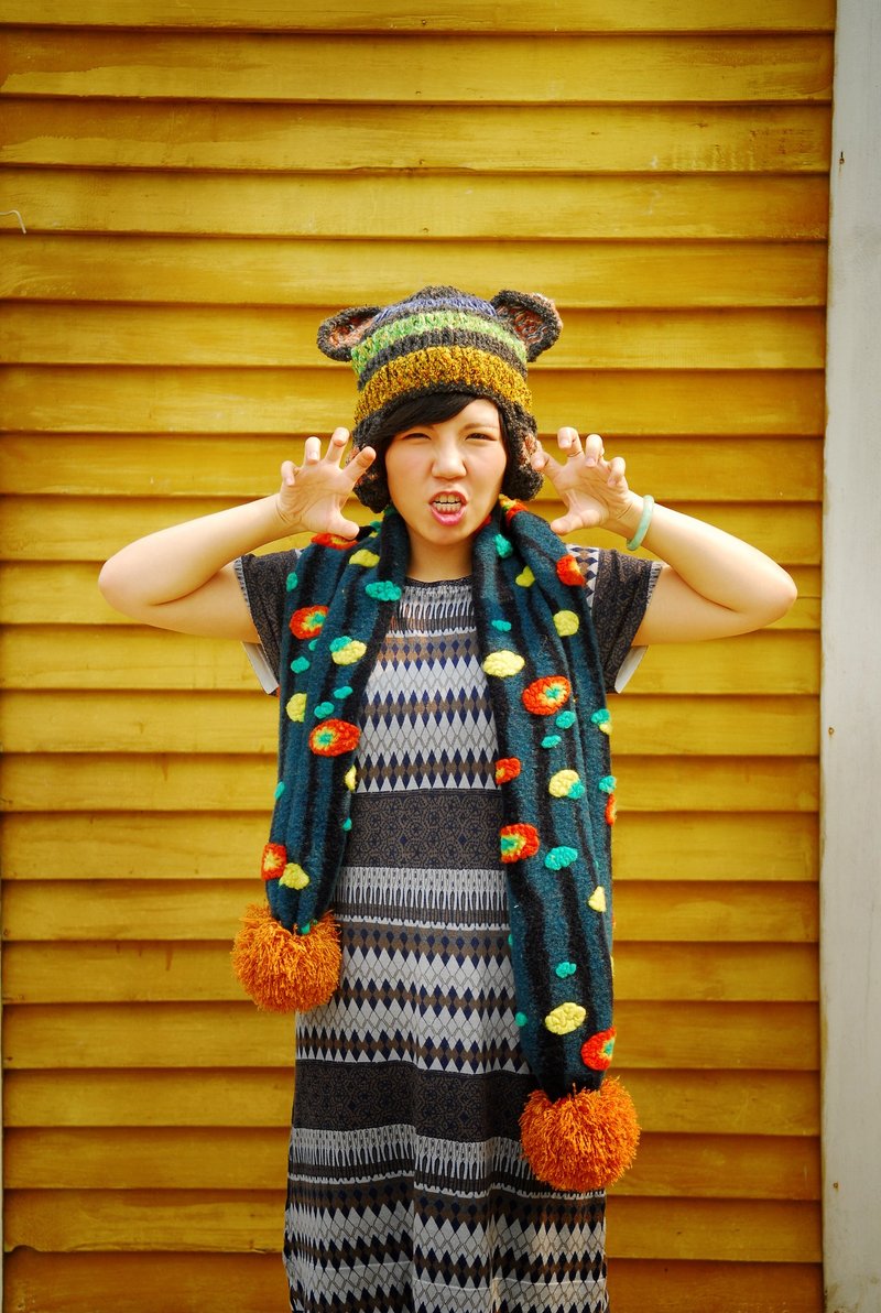 MR.STORE 手工毛线帽子 呆萌大耳朵小熊帽子 - 帽子 - 其他材质 多色