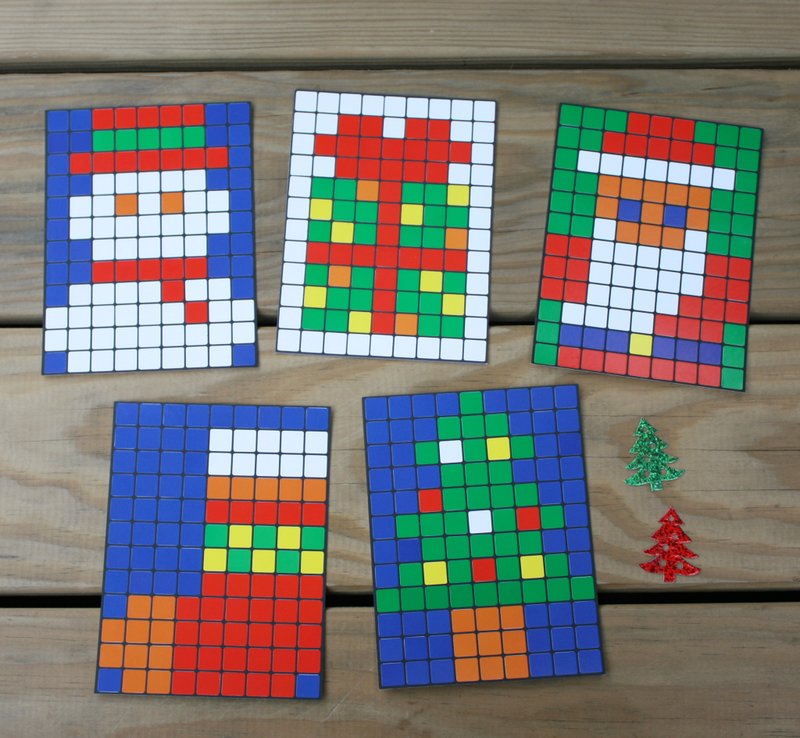 <手作文具控>交换礼物---圣诞卡片/明信片DIY套组(全套共五张) - 卡片/明信片 - 纸 多色