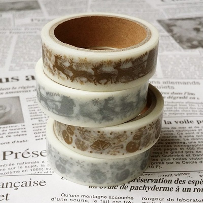 amifa 和纸胶带 2014 Xmas 4入组【金银耶诞节 (28386)】 - 纸胶带 - 纸 金色