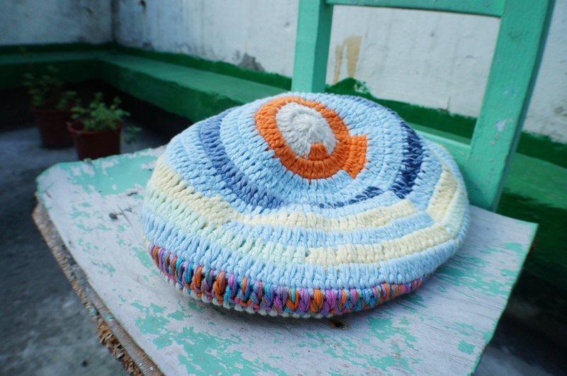 *手工编织*棉线扁帽 - 帽子 - 其他材质 白色