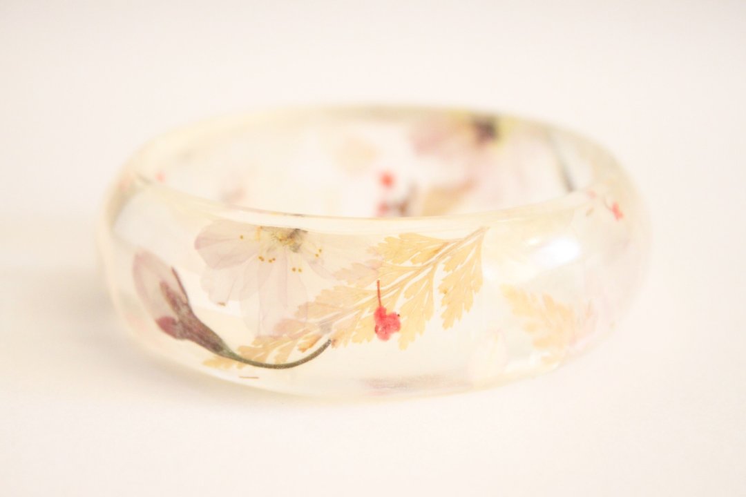 押花 樱花手镯/Sakura Bracelet - 手链/手环 - 植物．花 白色