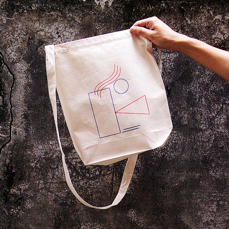 Provocateur /// 煽动者 红蓝 几何线条 单肩帆布包 - 侧背包/斜挎包 - 纸 多色