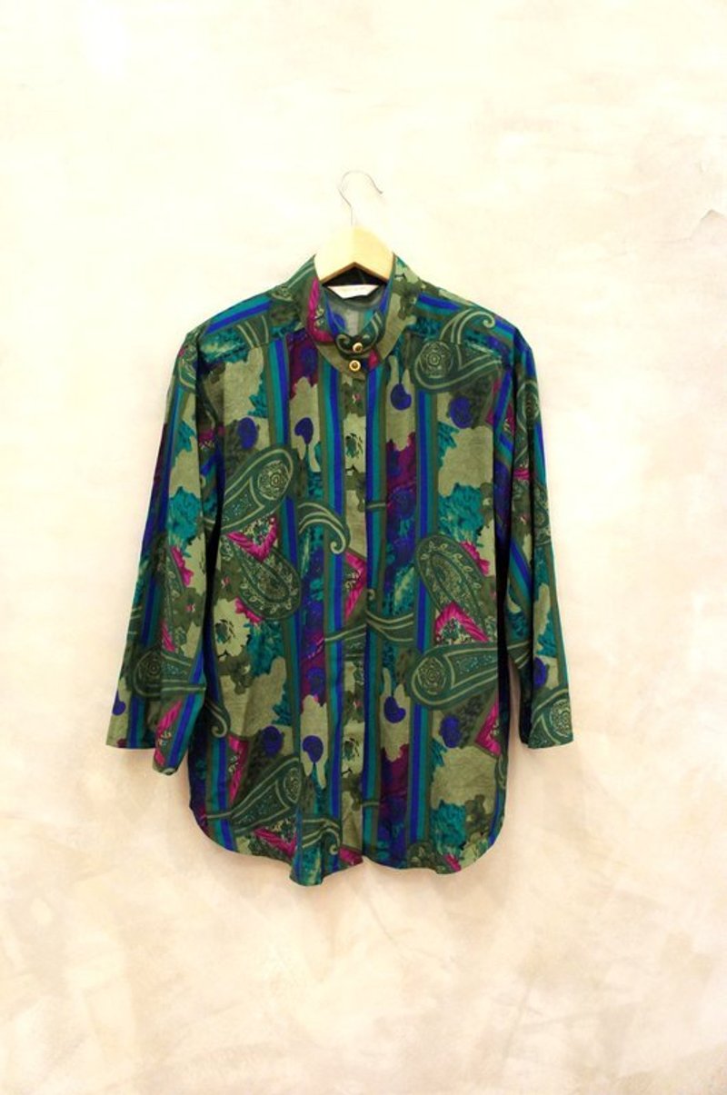 宝蓝 各式土耳其绿 深紫 变形虫 个性衬衫 Bea:Mon 古着 - 女装衬衫 - 其他材质 绿色