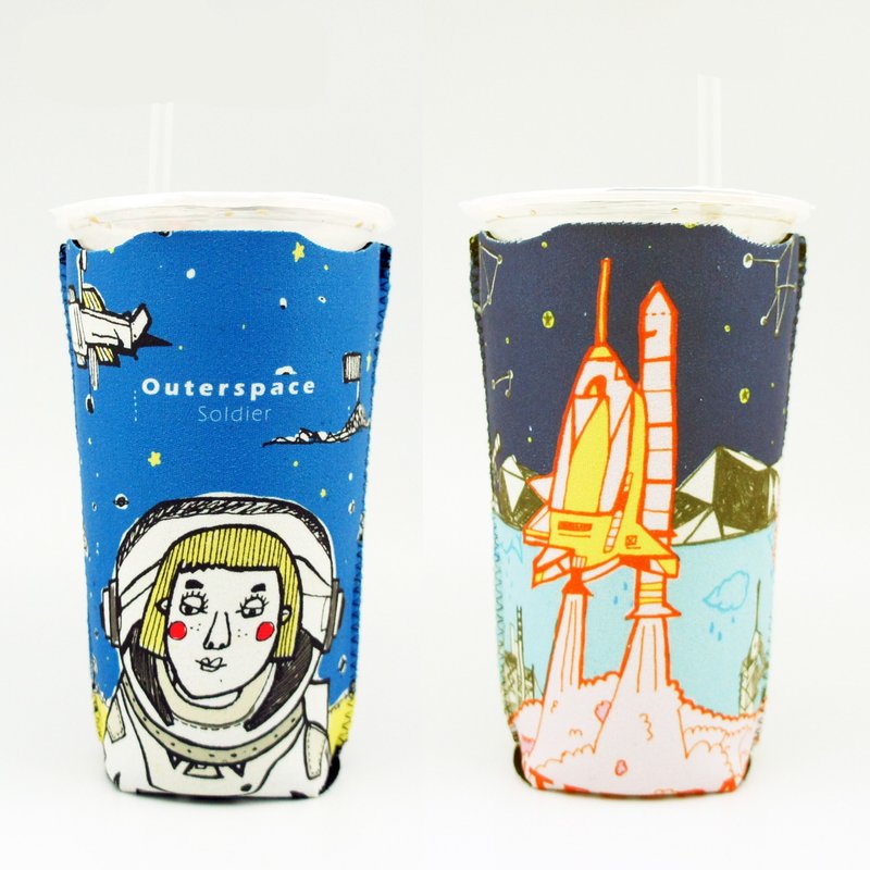 BLR 保冷杯套 适用市售 饮料杯 Magai's联名款 太空系列 - 随行杯提袋/水壶袋 - 聚酯纤维 蓝色