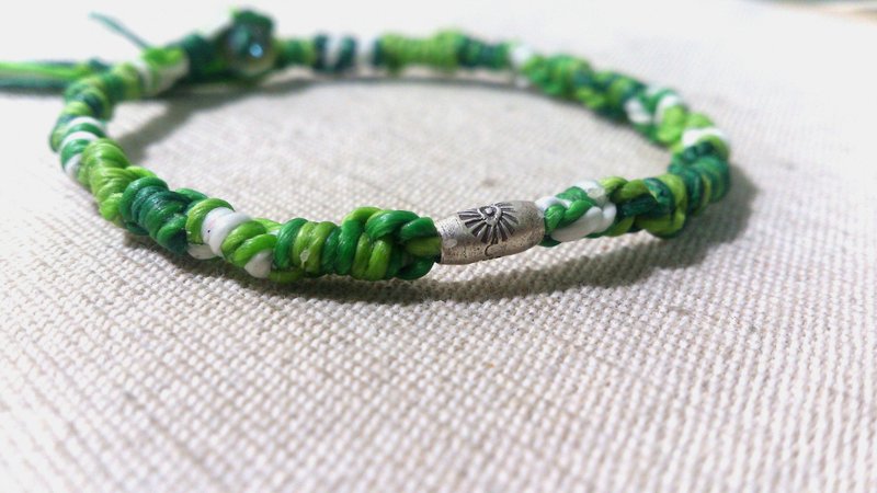 925纯银太阳．五色圈圈宽版手环 [ 6 款色系可选择 ] - 手链/手环 - 宝石 绿色