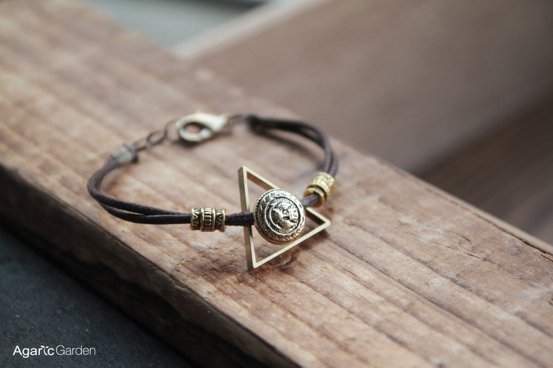 ▲古铜色三角形圆形图腾几何手炼 - 手链/手环 - 其他金属 