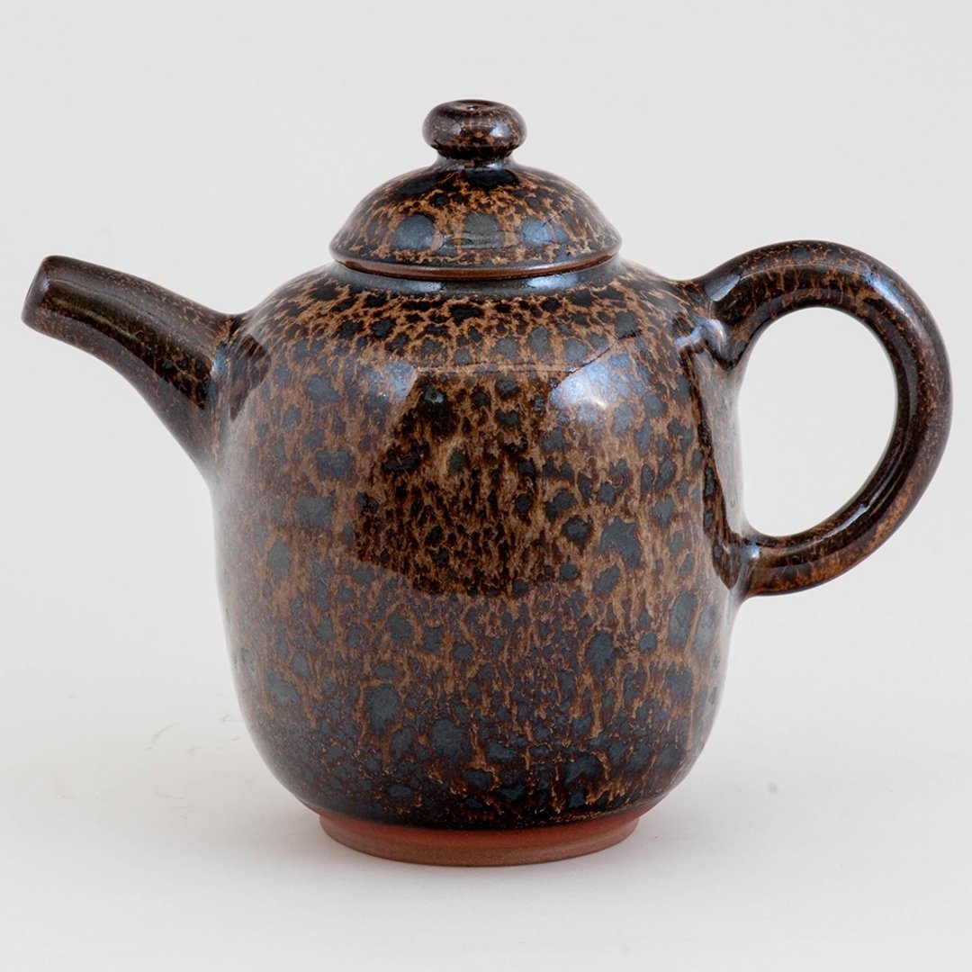 曜变豹纹油滴天目茶壶(高升壶)400cc 沈昆川作 - 茶具/茶杯 - 陶 卡其色