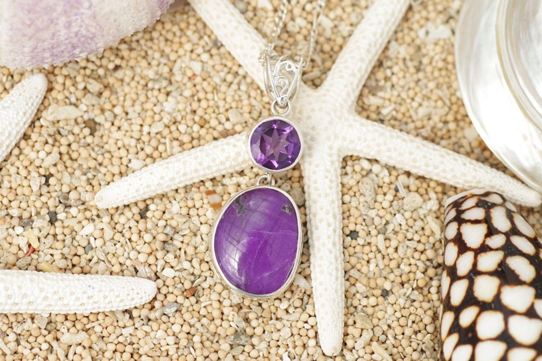 Sugilite and amethyst necklace - 项链 - 宝石 紫色