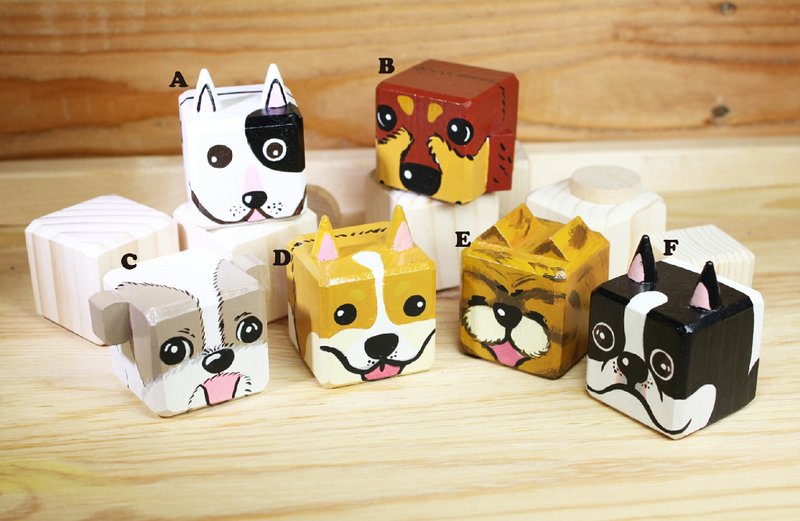 动物旺旺2系列木头彩绘钥匙圈 - 钥匙链/钥匙包 - 木头 多色