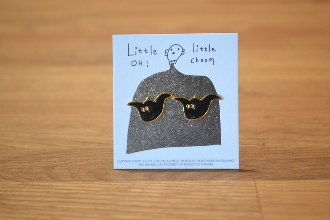 Little Choom x Little OH! 菱角手工耳环（耳针/单个） - 耳环/耳夹 - 珐琅 