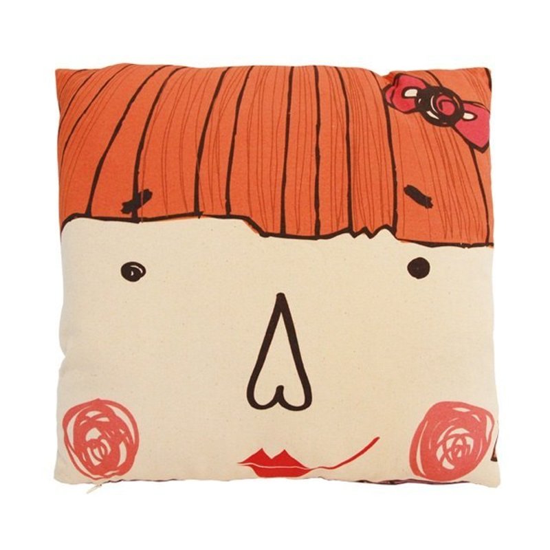 红发女孩好家在抱枕套(含枕心) - 枕头/抱枕 - 其他材质 卡其色