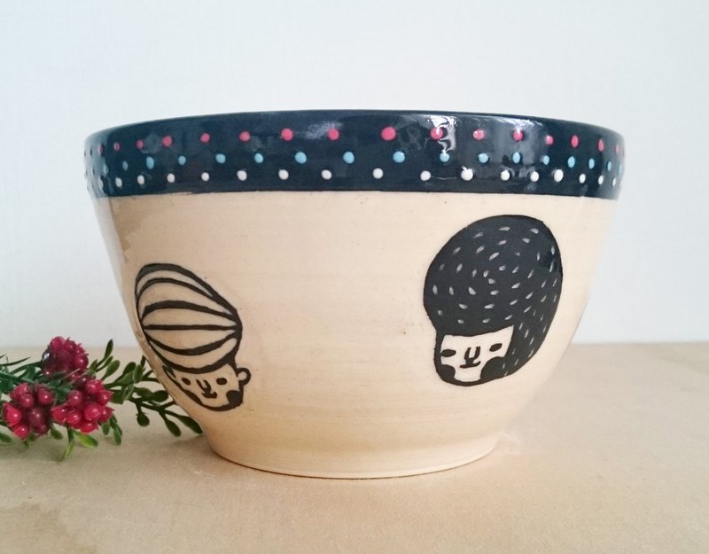 脸脸大碗-黑 - 碗 - 陶 黑色