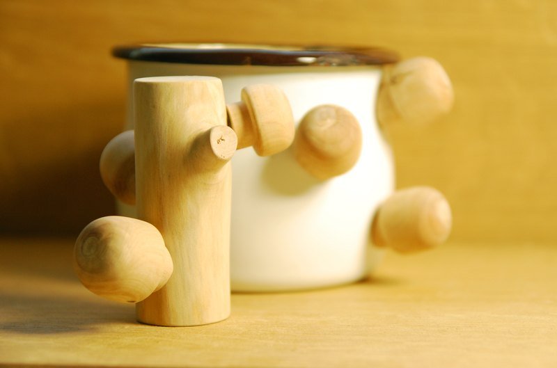 墙壁生菇小磁铁 - 冰箱贴/磁贴 - 木头 金色